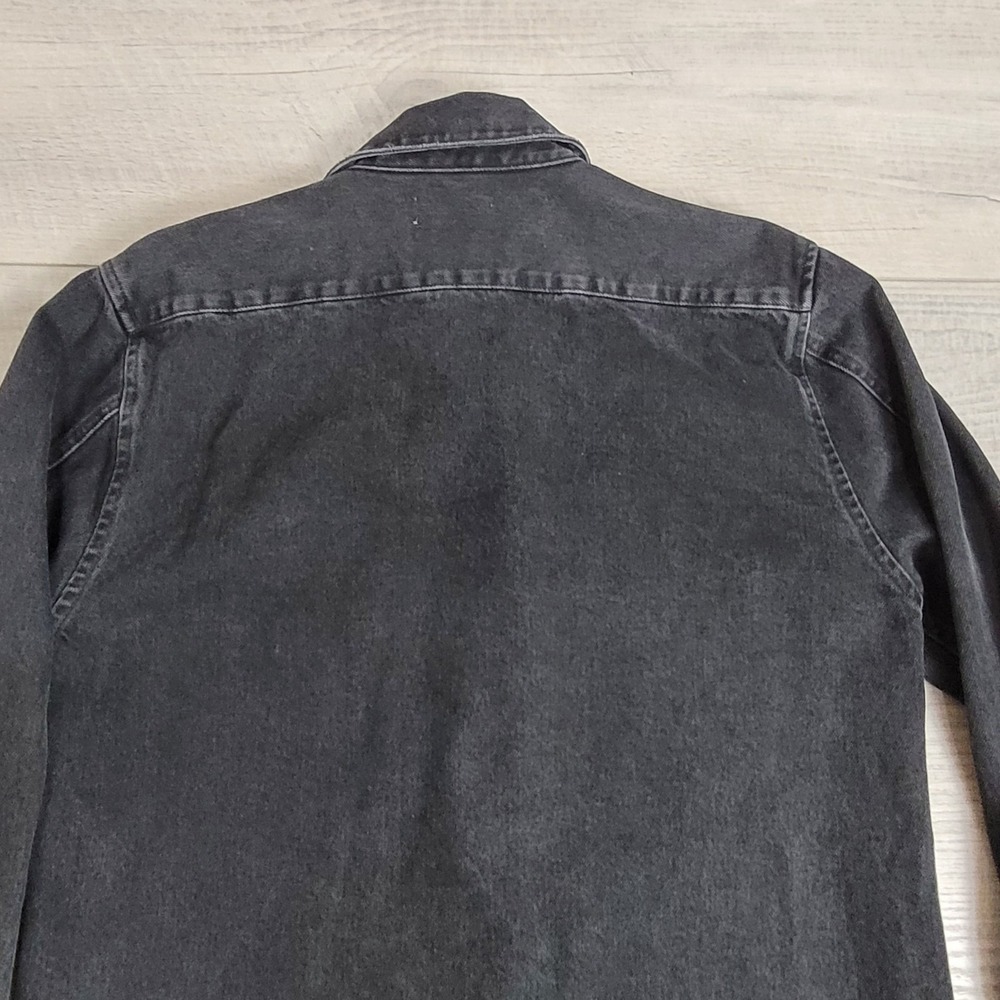 🧥IRO ROEL Shacket Men's L Denim Shirt Jacket Overshirt Black Grunge Streetwear - Picture 14 of 16